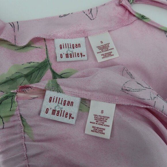 Gilligan & OMalley Women Small Pink Rose Flower V Neck Tank Top Pants Pajama Set - Picture 8 of 13